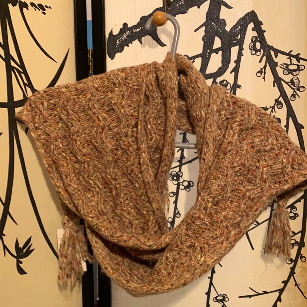 Marcus Adler New York Cable Knit Beige Melange Winter Scarf